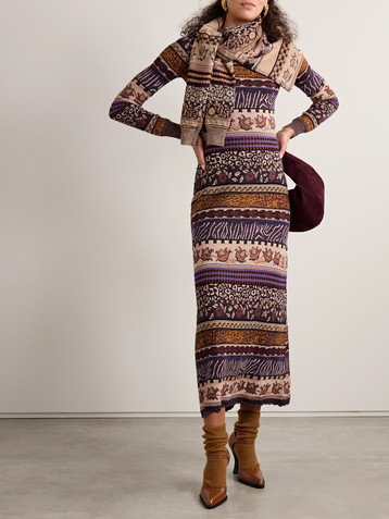 Ulla Johnson Paloma metallic jacquard-knit midi dress