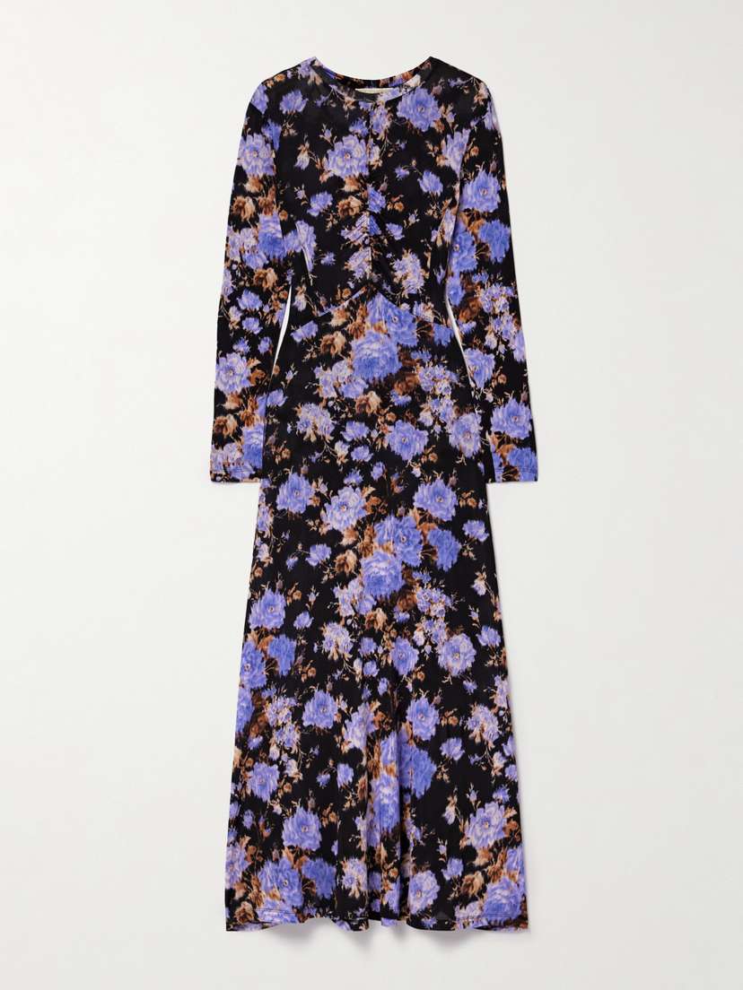 Ulla Johnson Naia Ruched Floral-print Stretch-jersey Maxi Dress - x large