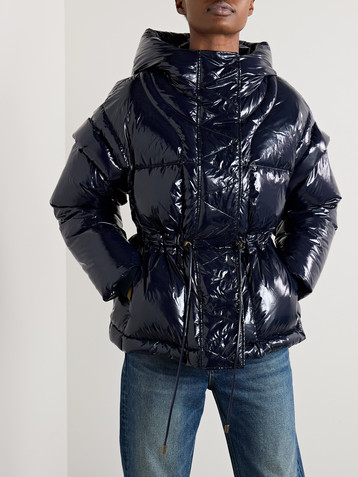 Ulla Johnson Rhodes convertible hooded padded quilted glossed-shell jacket