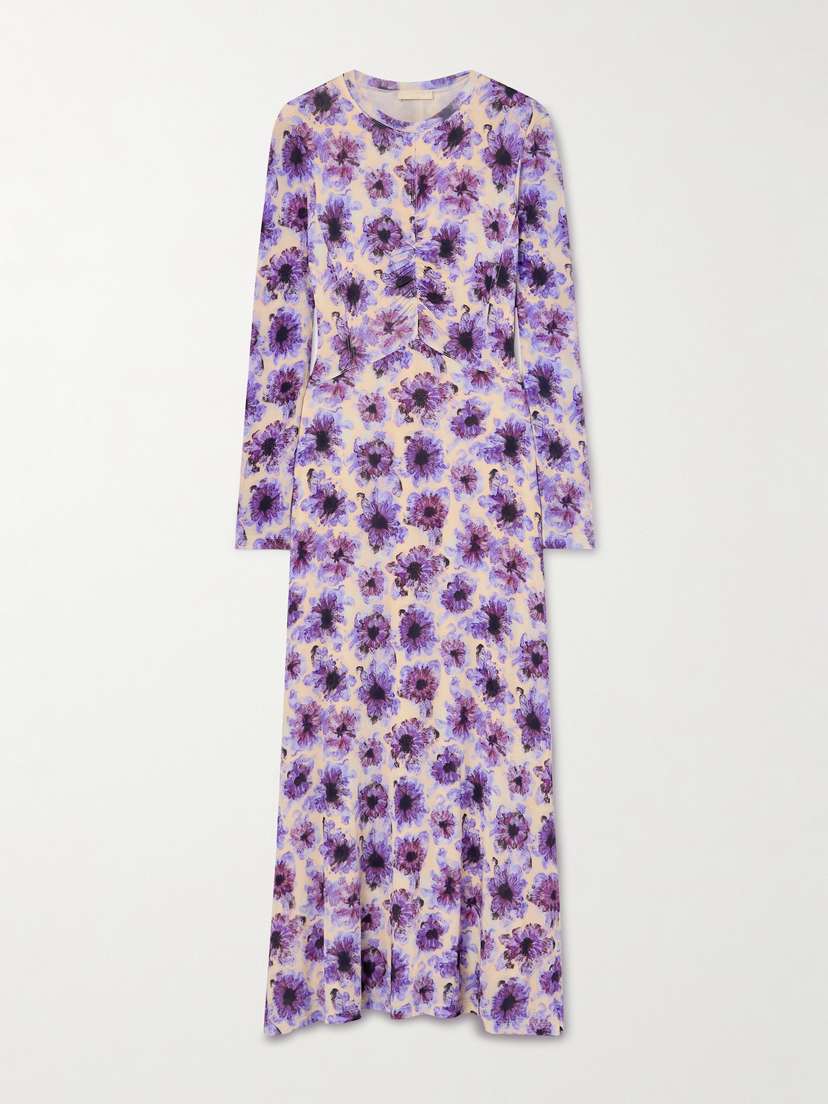 Ulla Johnson Naia Ruched Floral-print Stretch-jersey Maxi Dress - x large