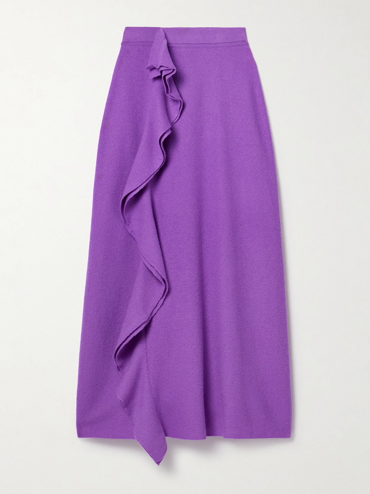 Ulla Johnson - Mireya Ruffled Brushed-wool Midi Skirt - Purple