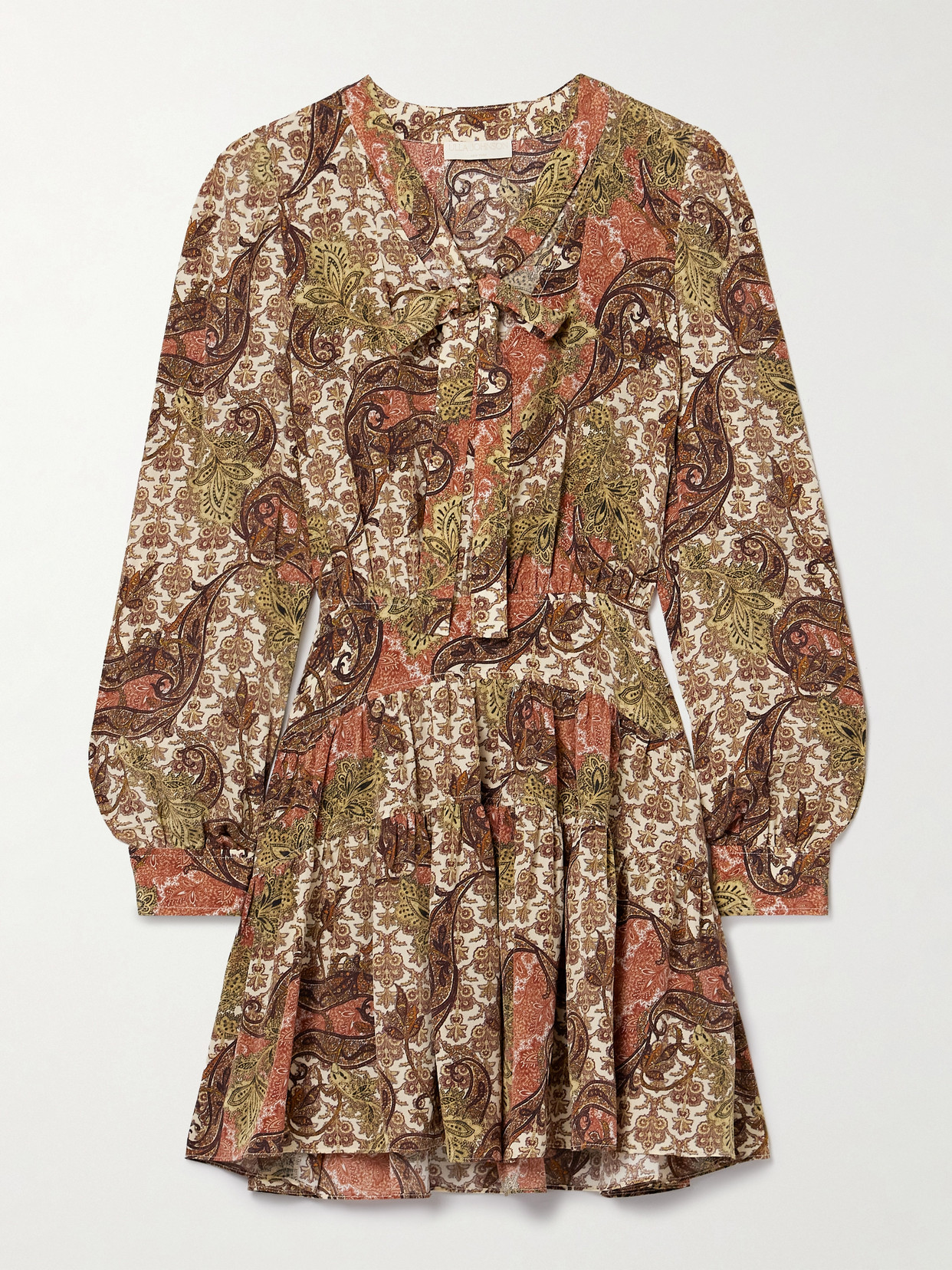 Ulla Johnson Maris Pleated Paisley-print Silk Crepe De Chine Mini Dress In Multi