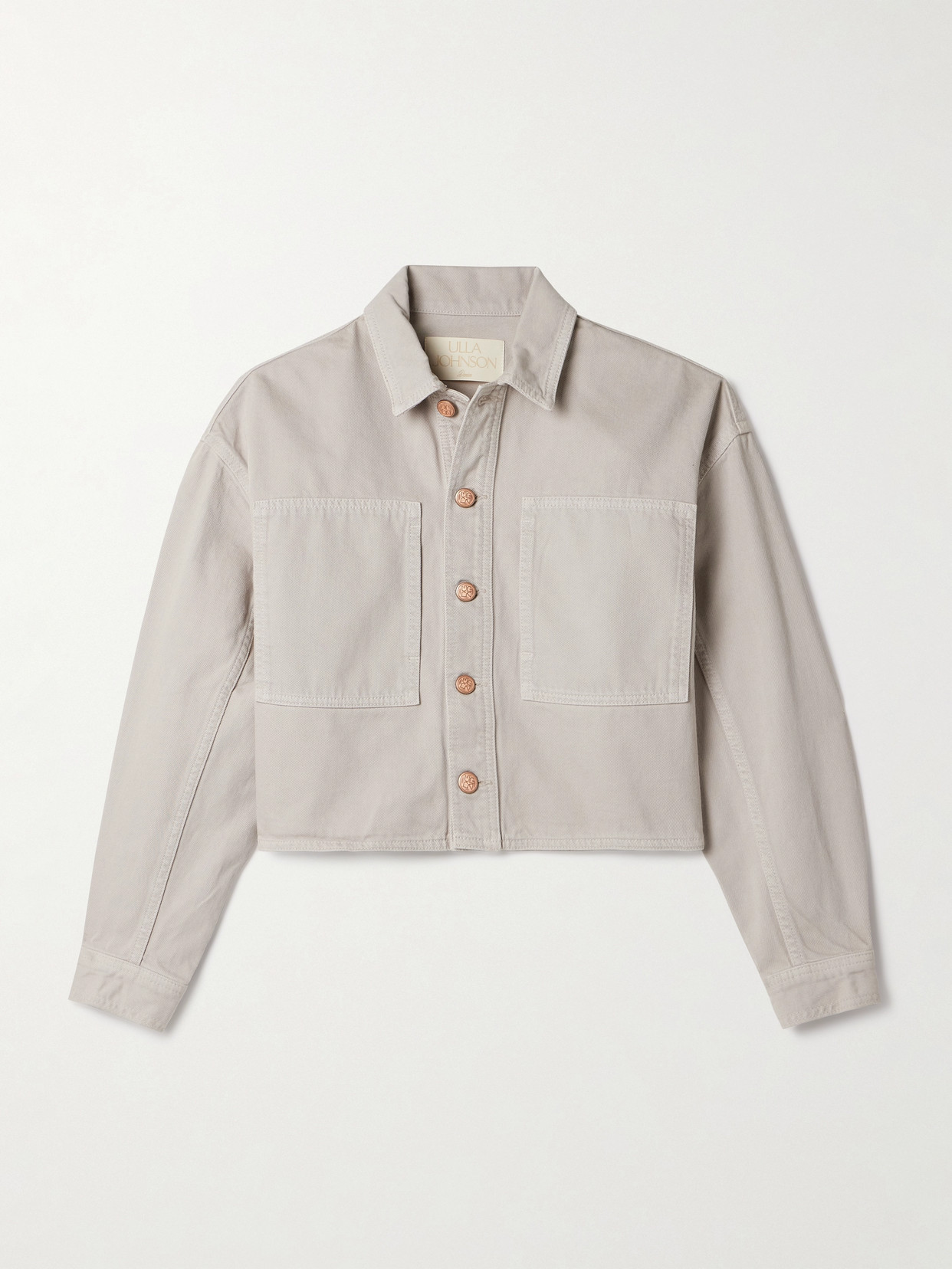 Ulla Johnson Bobbi Cropped Denim Jacket In Grey