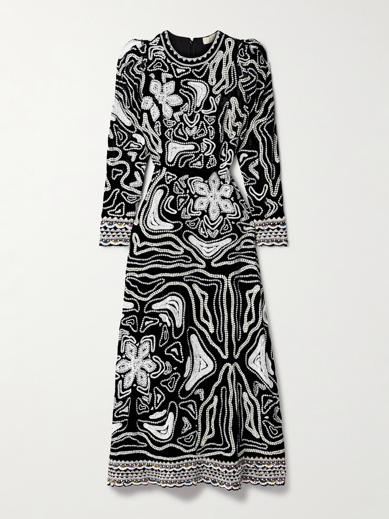Ulla Johnson Alexia Embellished Velvet Maxi Dress In Black