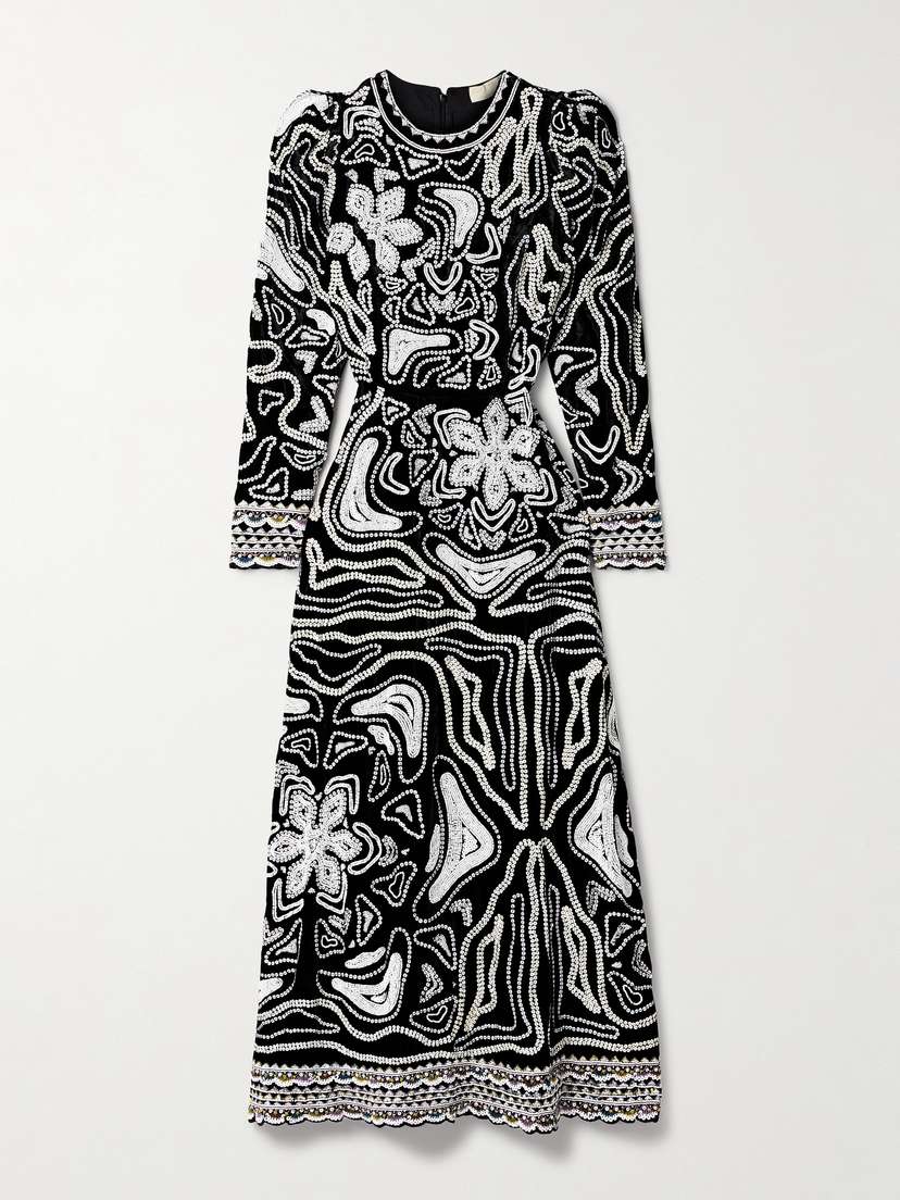 Ulla Johnson Alexia Embellished Velvet Maxi Dress