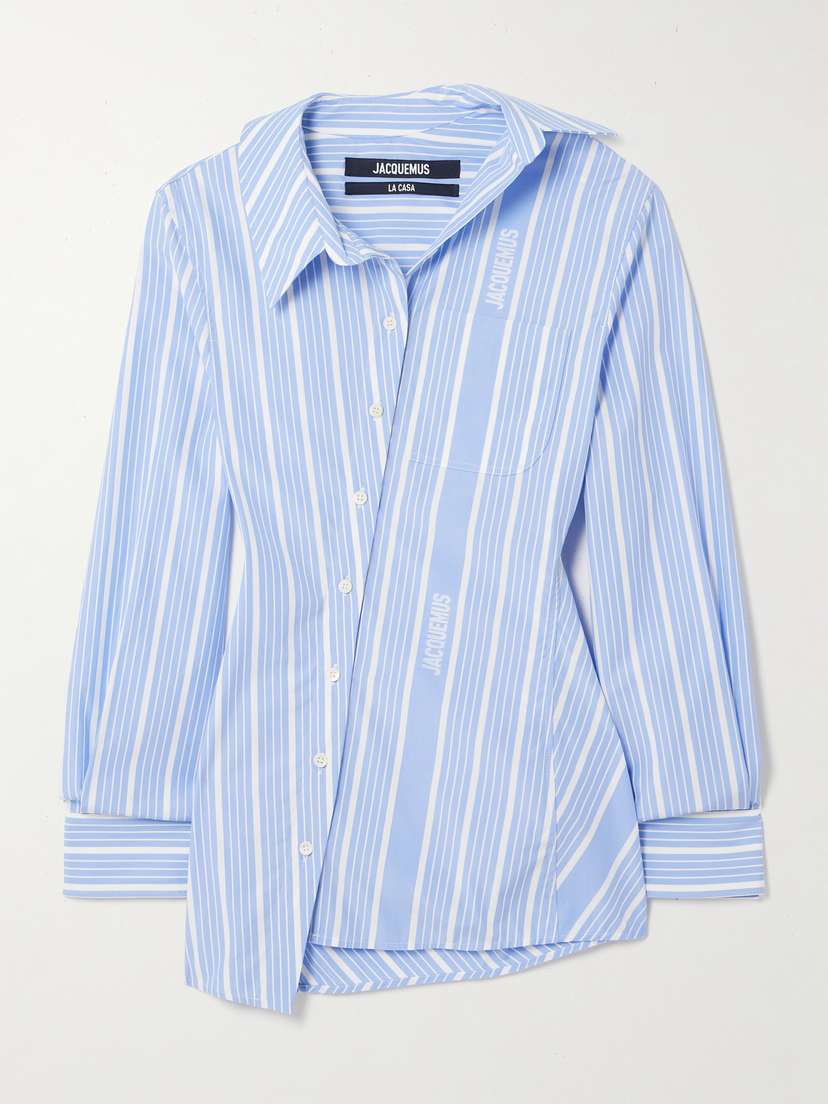 Jacquemus Pablo Asymmetric Striped Cotton-poplin Shirt
