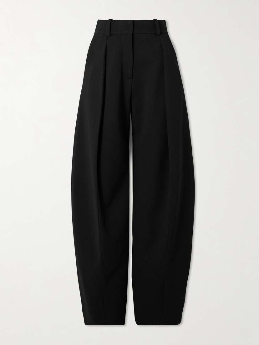 Jacquemus Paseo Pleated Textured-crepe Tapered Pants