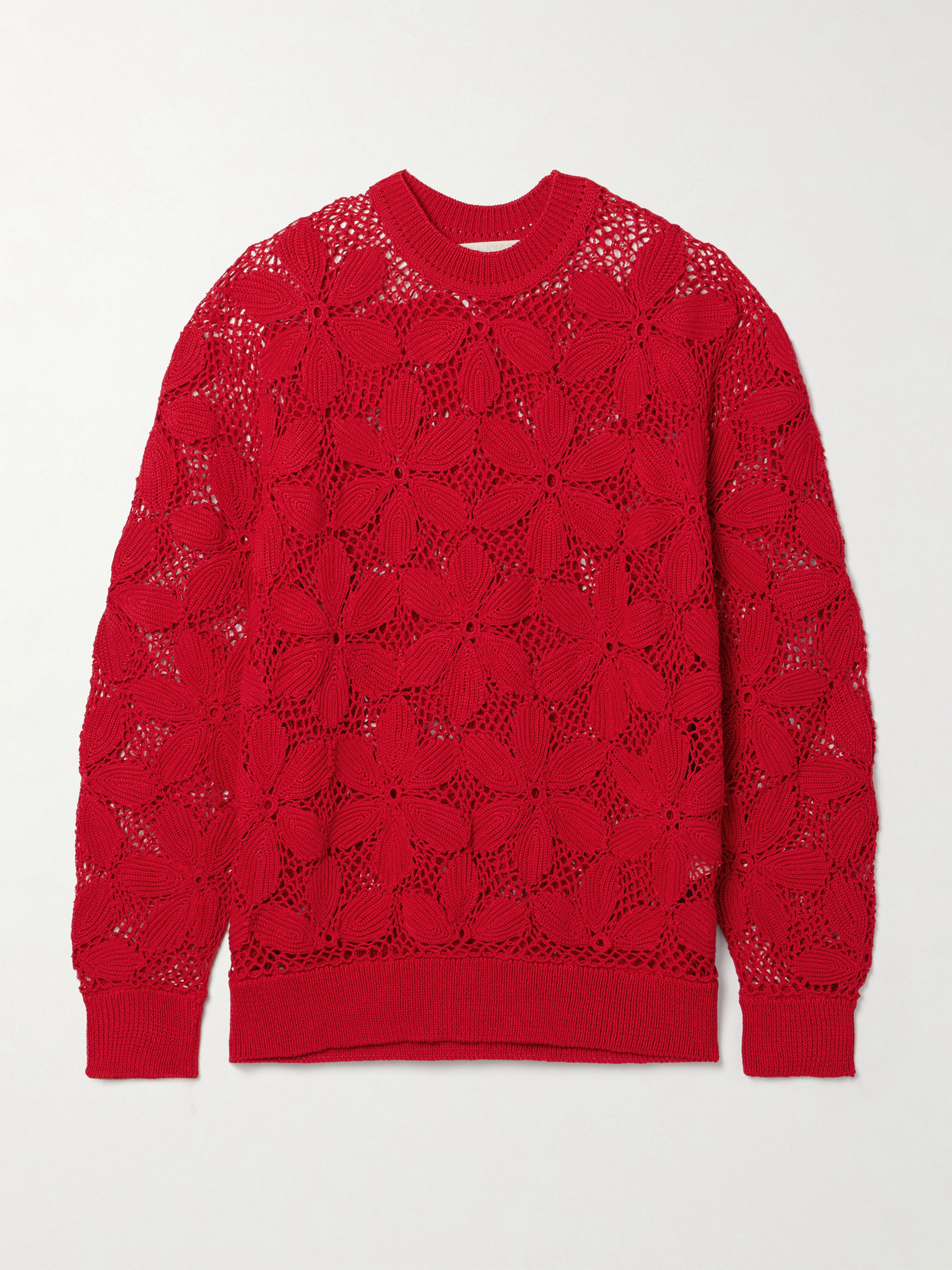 Ulla Johnson - Nico Crocheted Pima Cotton Sweater - Red