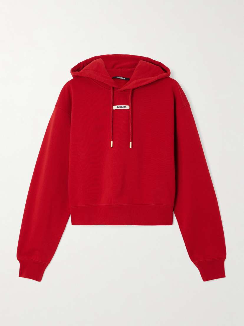 Jacquemus Grosgrain-trimmed Cotton-jersey Hoodie - xx large