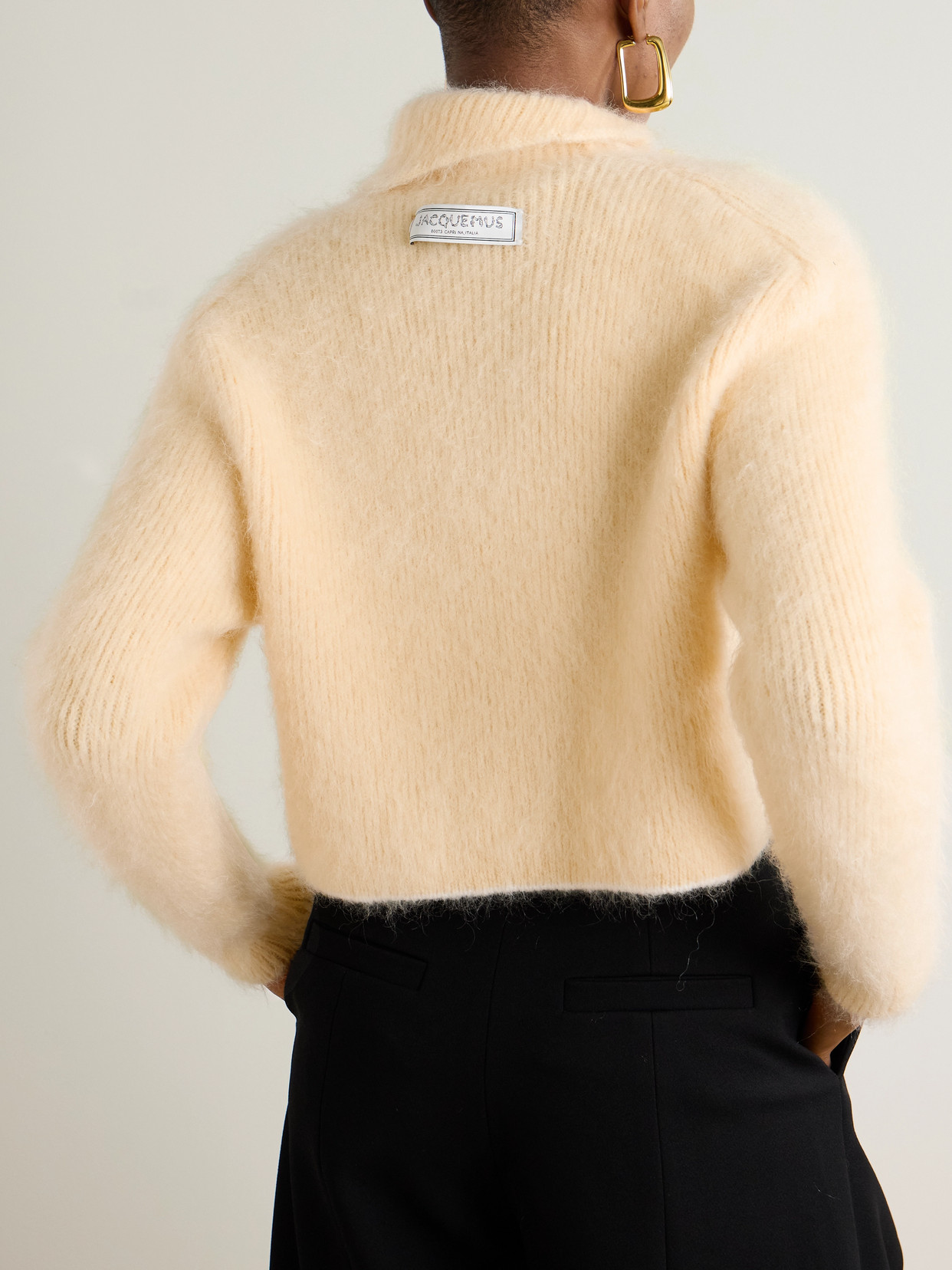 Jacquemus Marina Appliquéd Brushed Knitted Turtleneck Sweater In Unknown