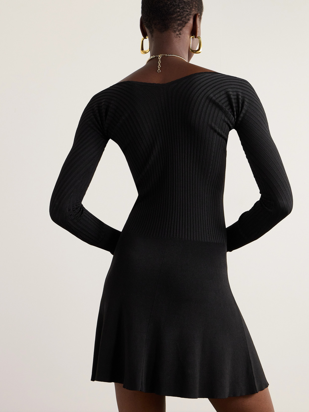 Jacquemus Pralu Knit Mini-dress In Black