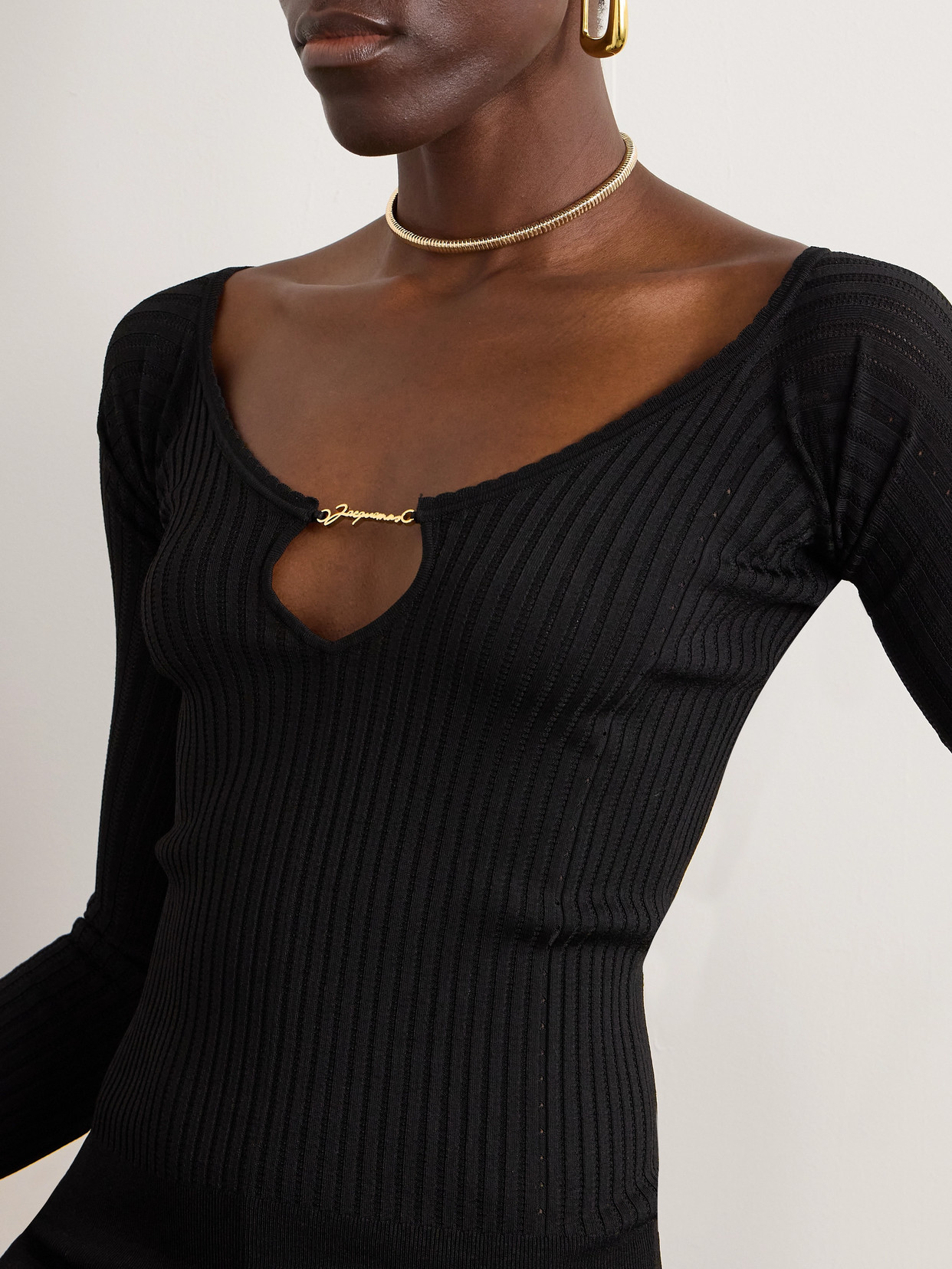 Jacquemus Pralu Knit Mini-dress In Black