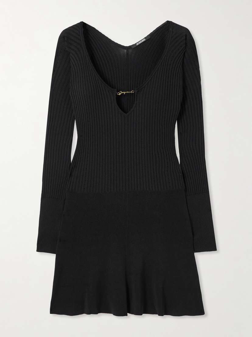 Jacquemus La Mini Robe Pralù Ribbed-knit Mini Dress