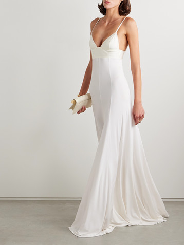 Jacquemus Spallina satin-trimmed stretch-crepe gown