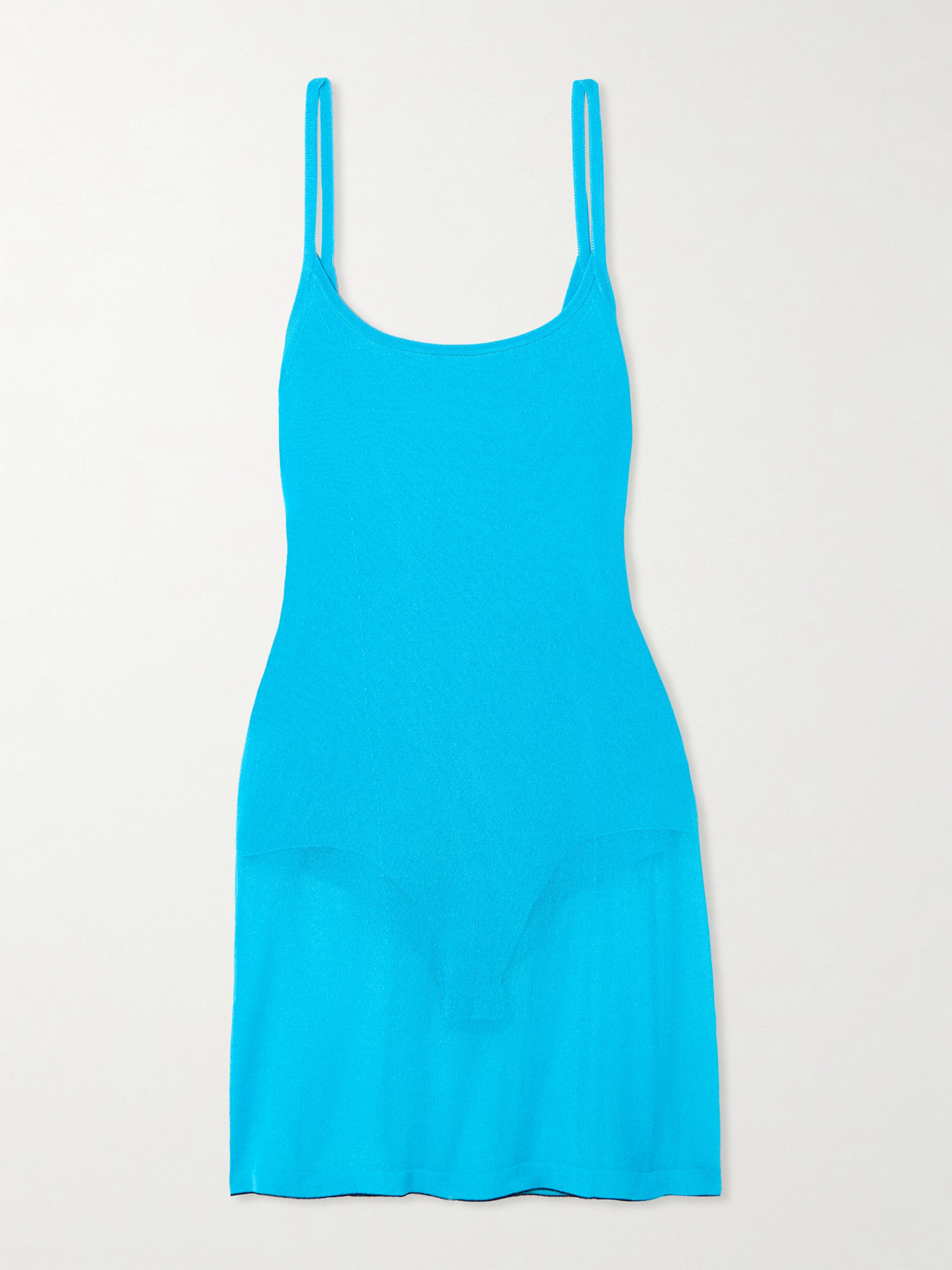 Jacquemus Roupao Stretch-mesh Mini Dress In Blue