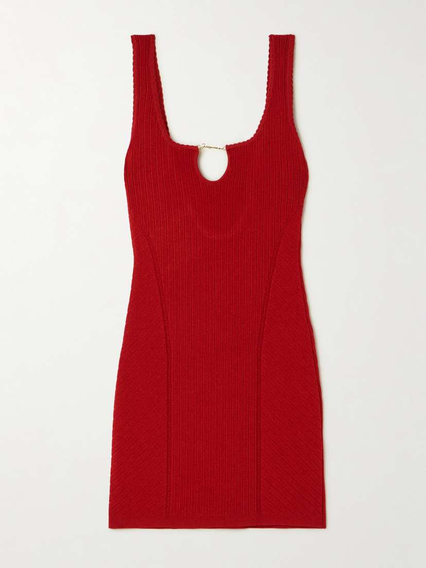 Jacquemus Sierra Open-back Embellished Knitted Mini Dress