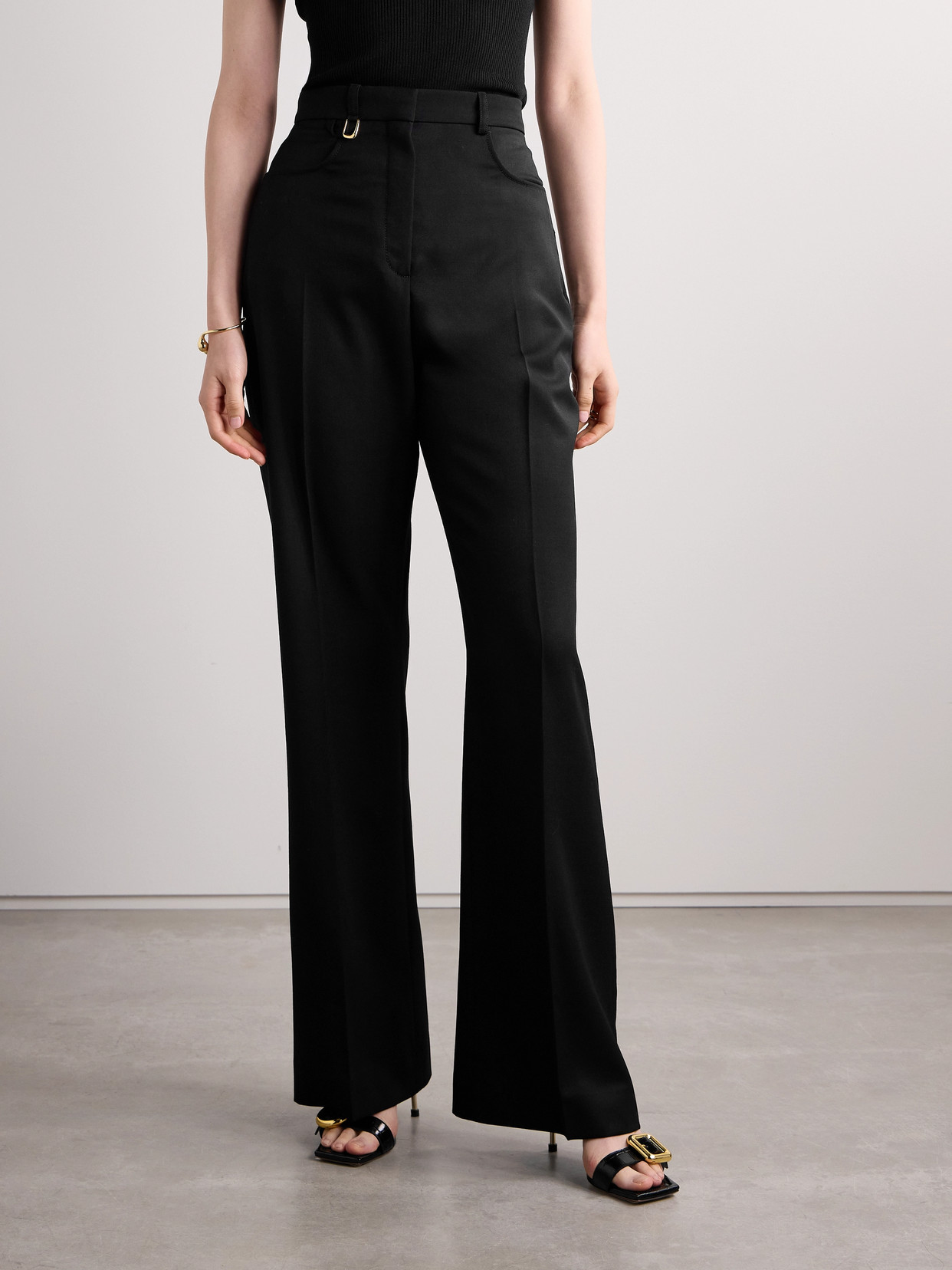 Jacquemus Sauge Wool Straight-leg Pants In Black