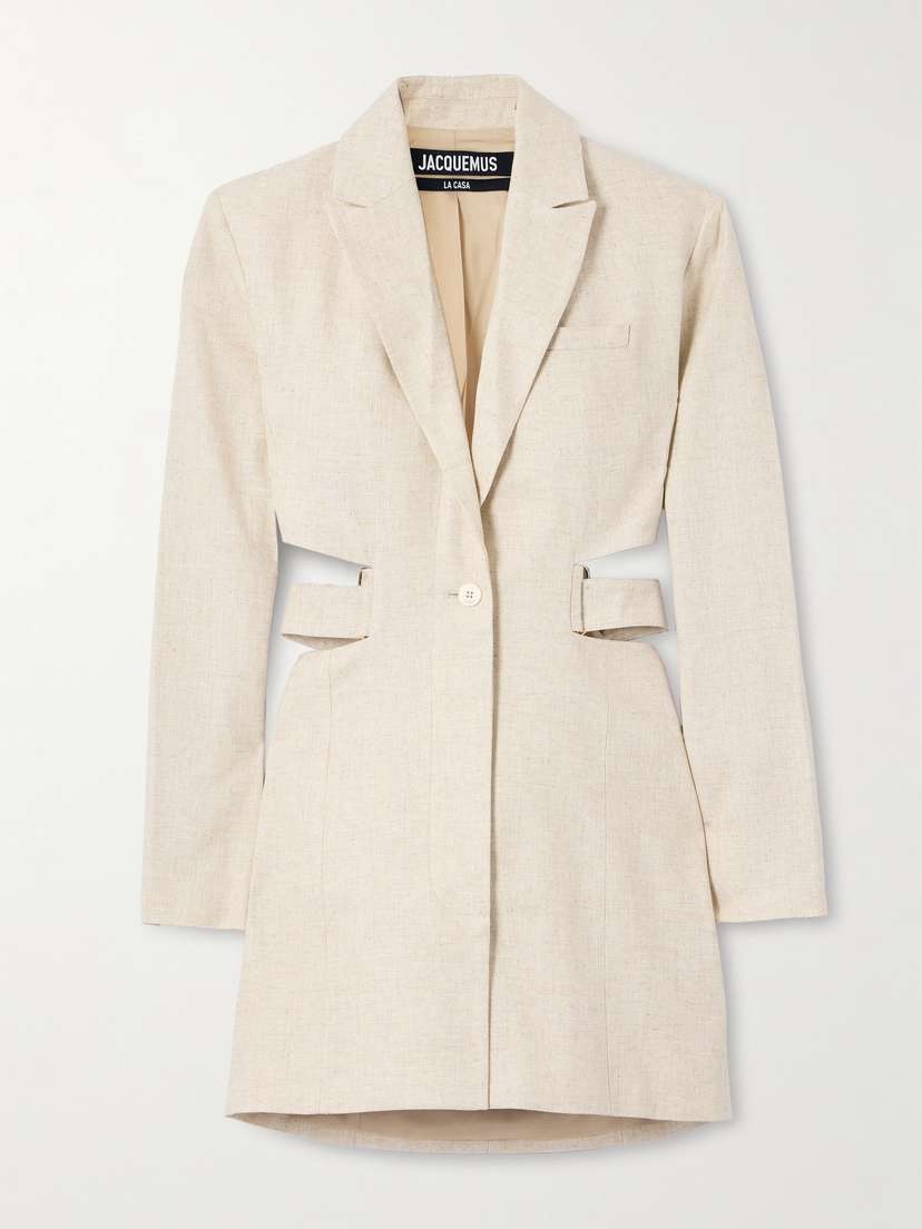 Jacquemus Bari Cutout Woven Mini Dress