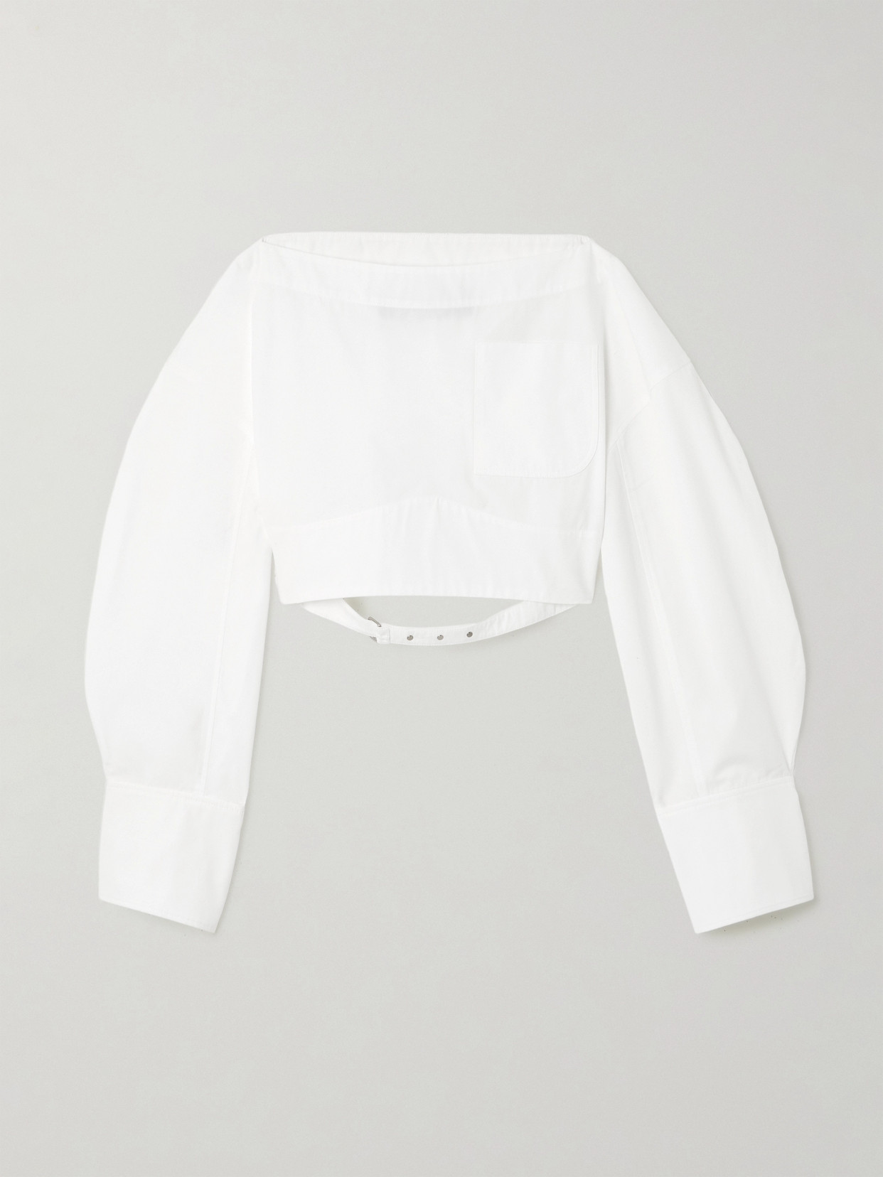 Jacquemus Le Haut Casaco Open-back Cotton-poplin Blouse In White