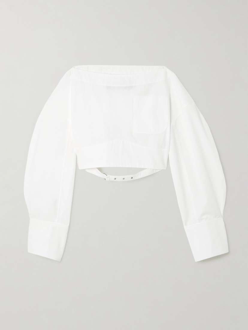 Jacquemus Casaco Open-back Cotton-poplin Blouse