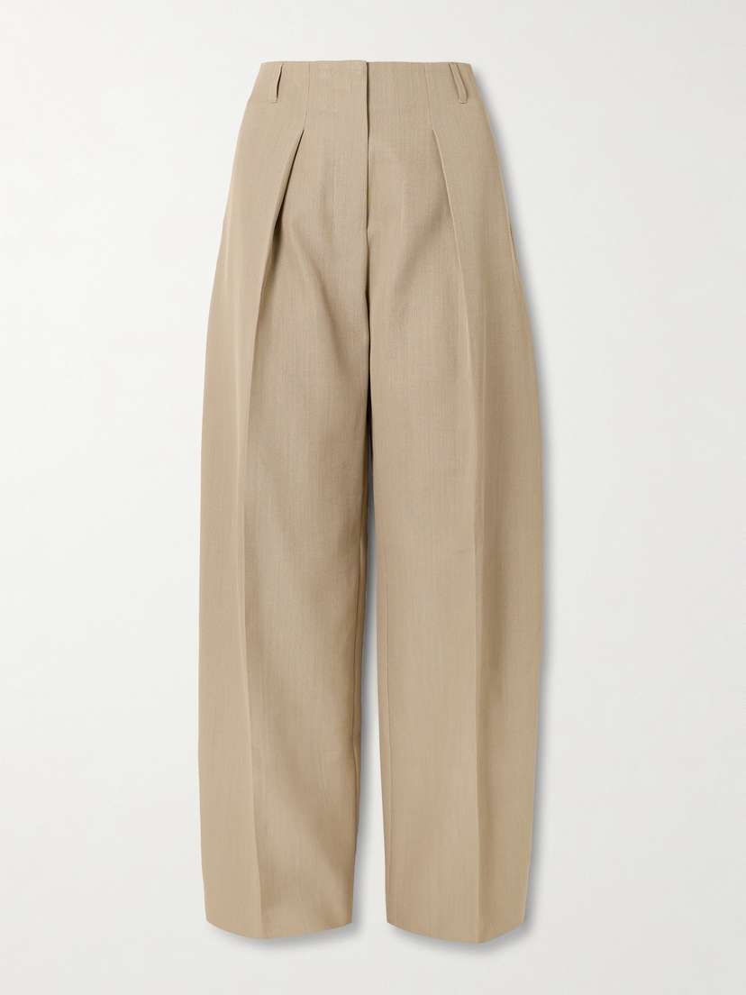 Jacquemus Ovalo Pleated Woven Wide-leg Pants