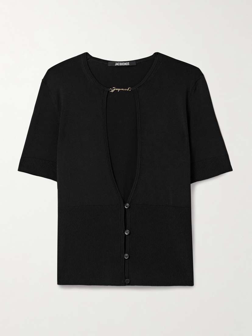 Jacquemus Pralù Embellished Cutout Knitted Top