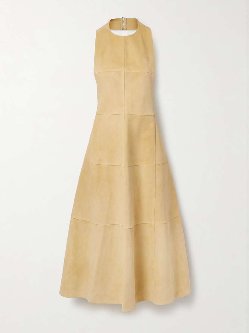Jacquemus Favola Open-back Suede Halterneck Midi Dress