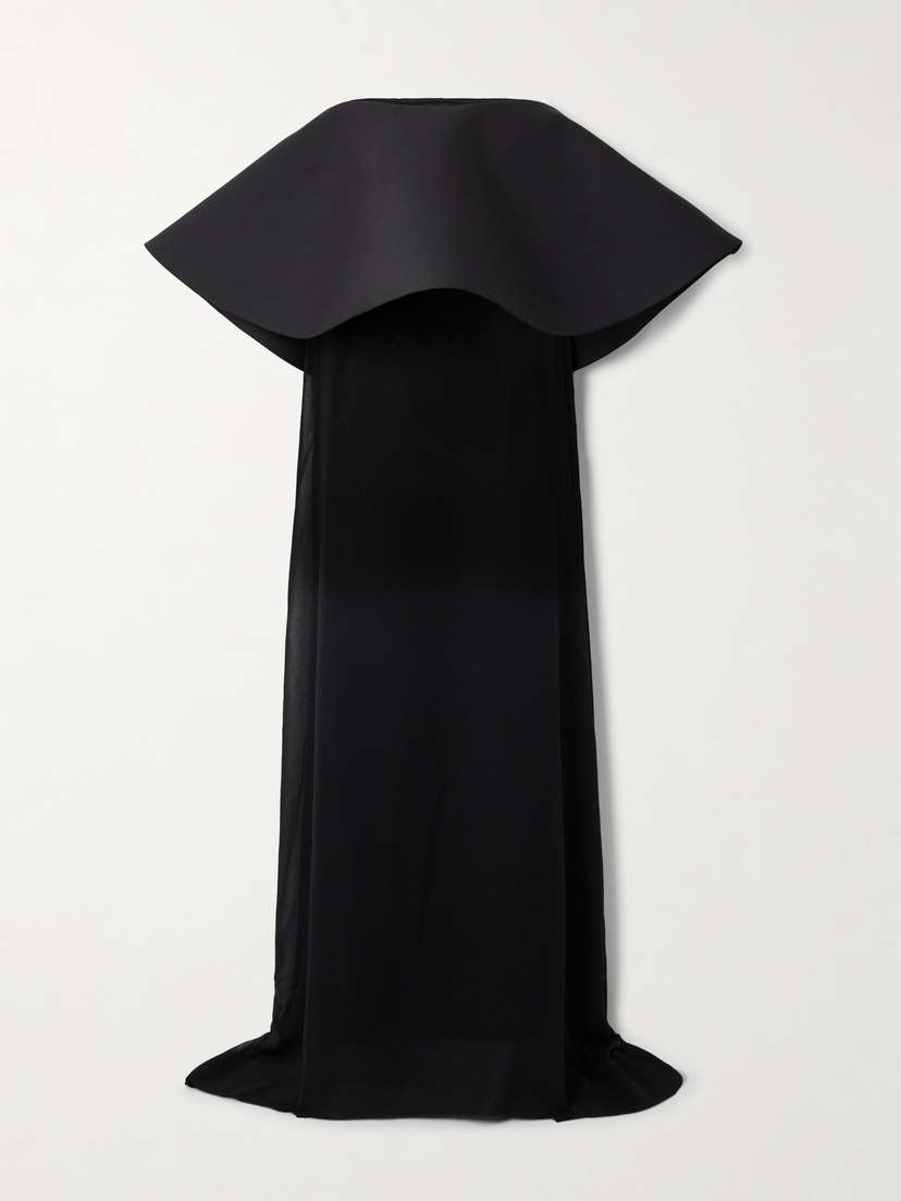 Jacquemus La Robe Vela Strapless Wool And Silk-blend And Chiffon Gown