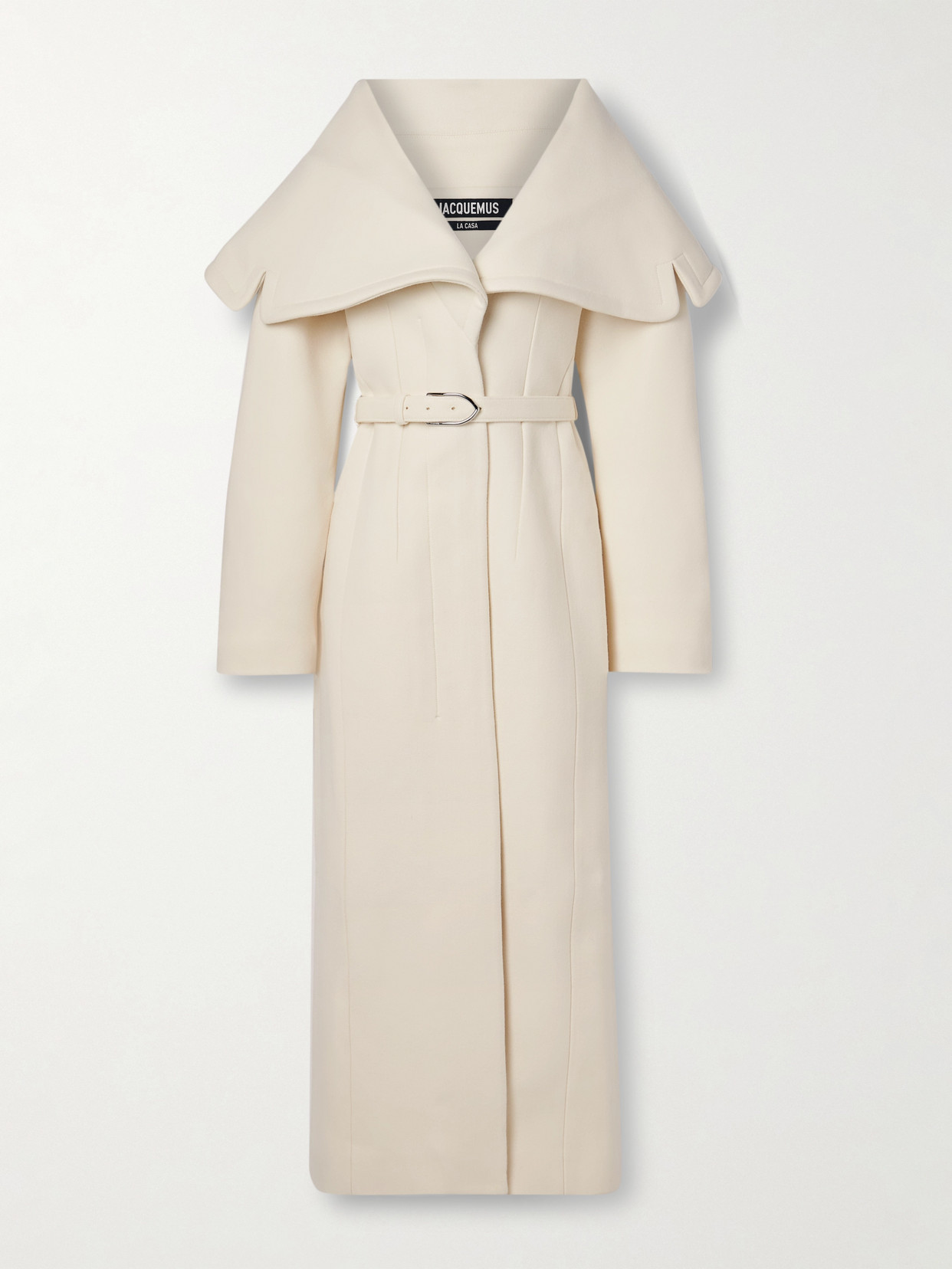 Jacquemus Caruso Belted Wool-felt Coat In Cream