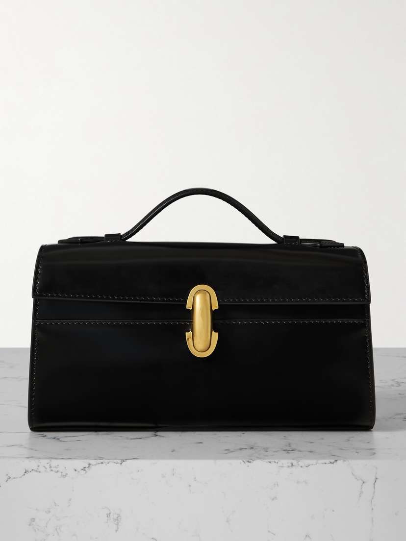 Savette Symmetry Pochette Glossed-leather Tote