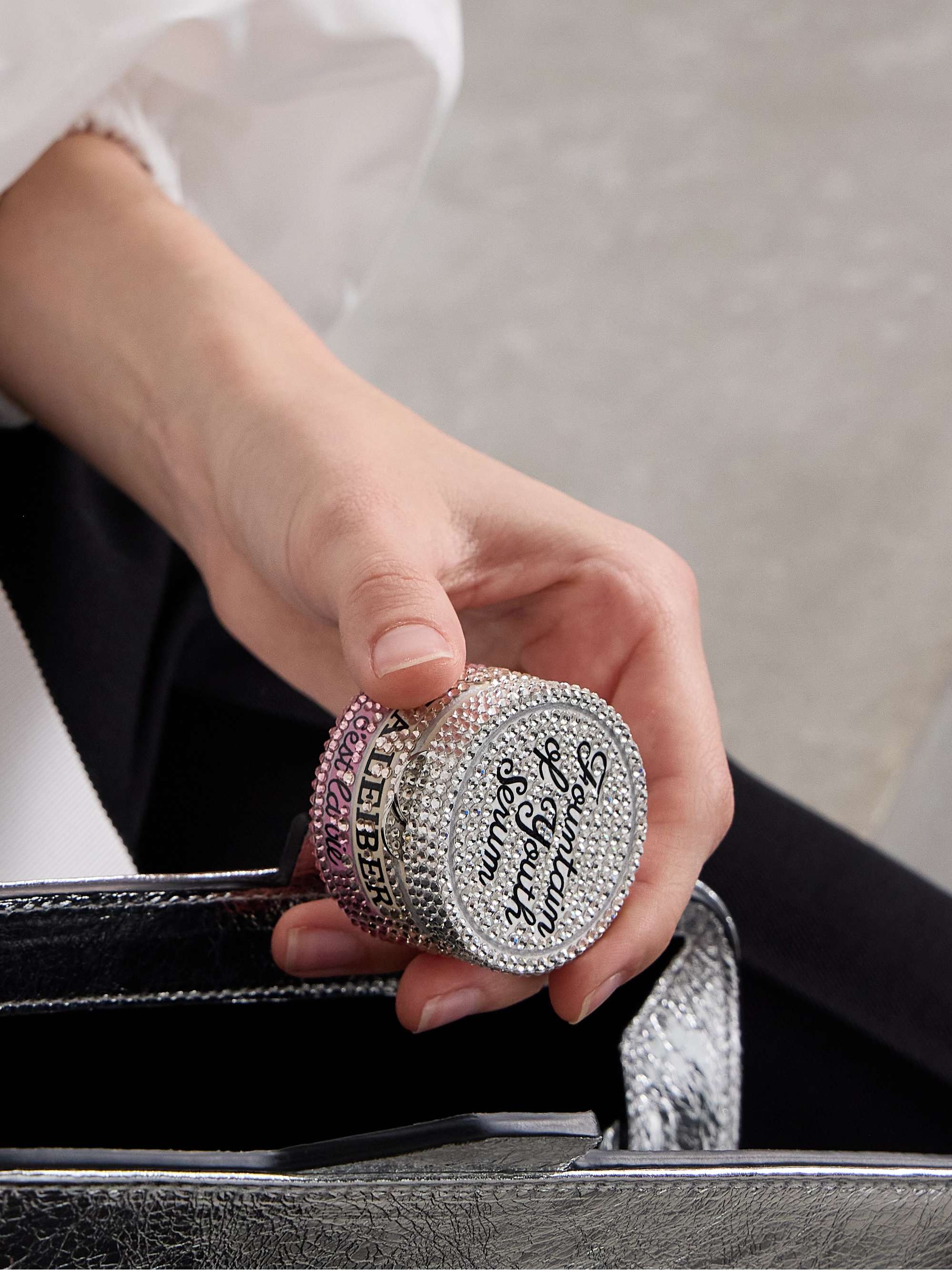 JUDITH LEIBER COUTURE La Leiber crystal-embellished silver