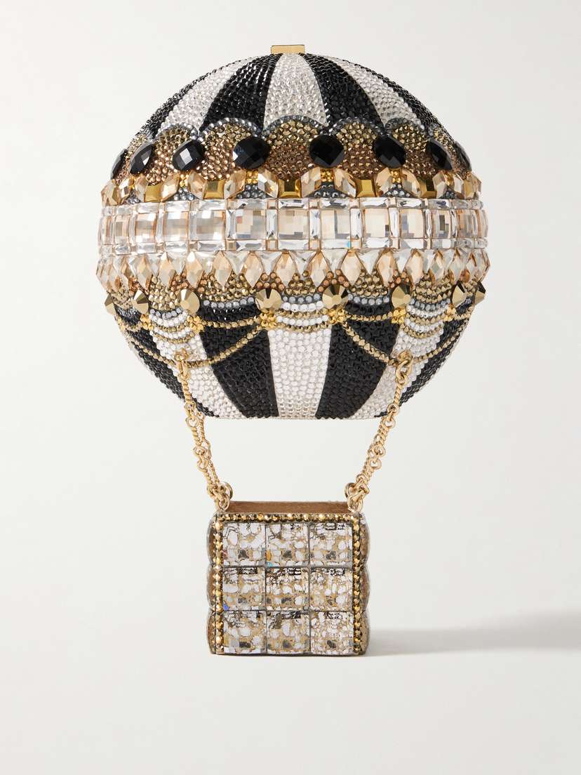 Judith Leiber Couture Hot Air Balloon Crystal-embellished Gold-tone Clutch