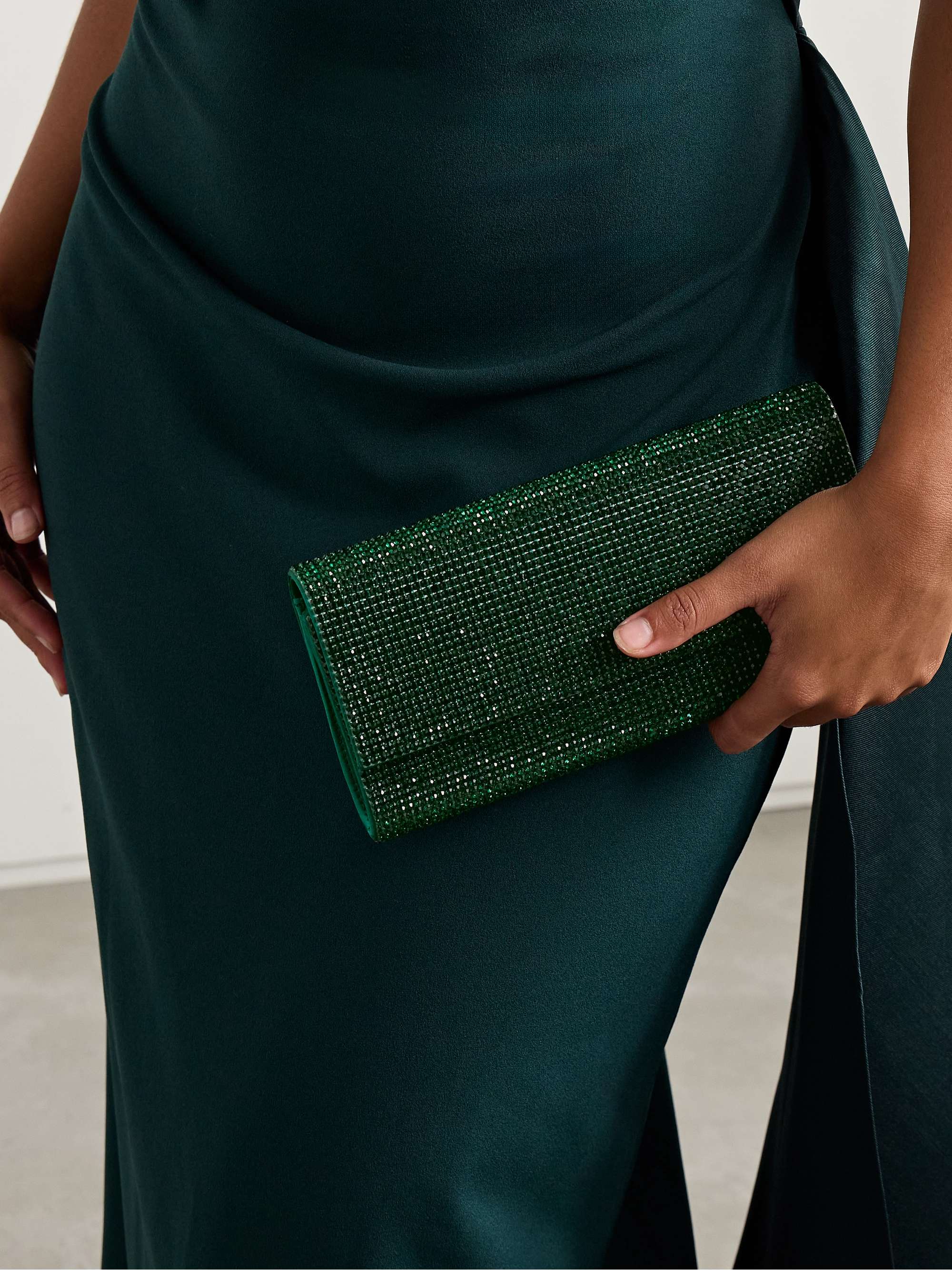 JUDITH LEIBER COUTURE Perry crystal-embellished satin clutch