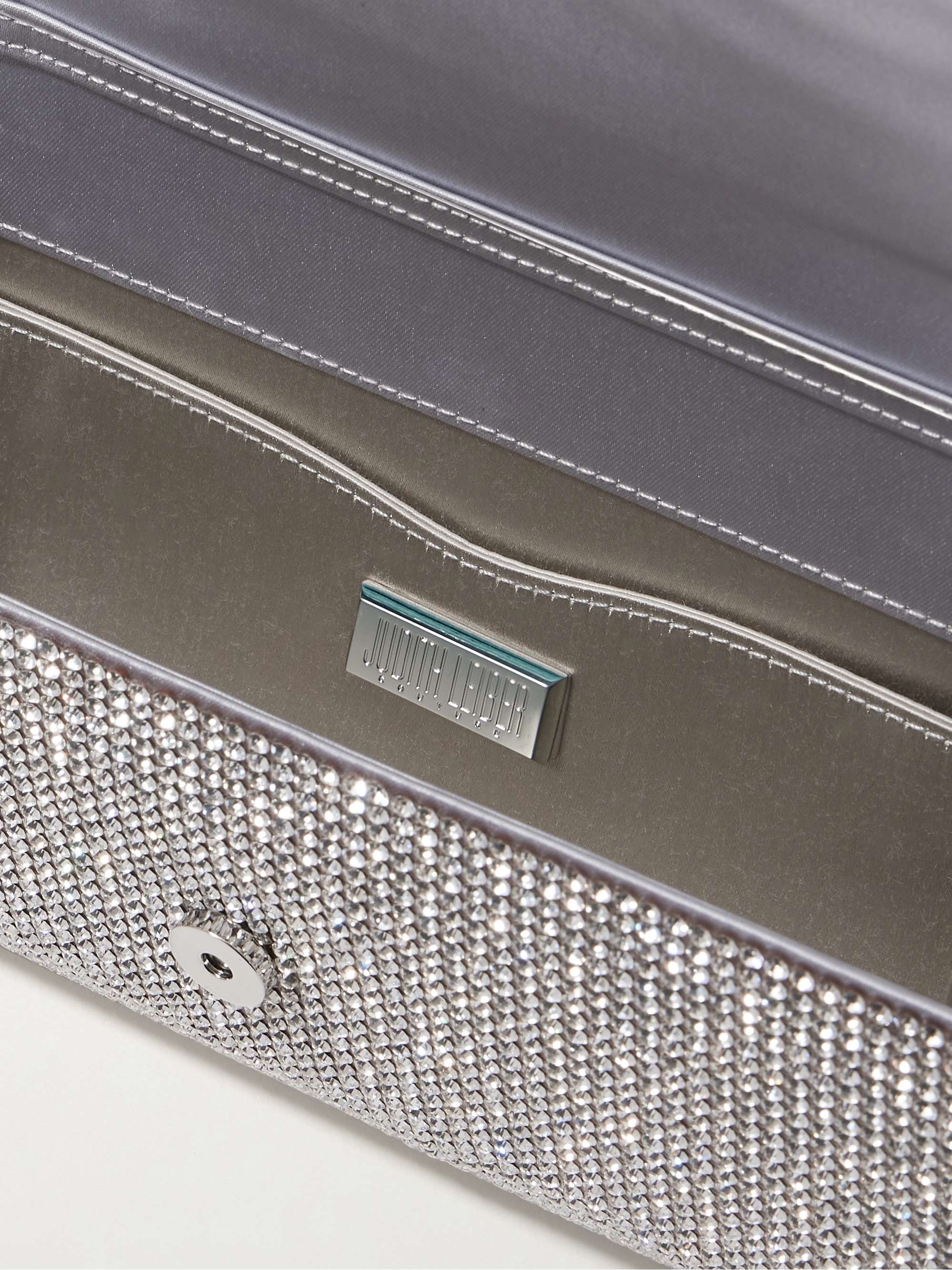JUDITH LEIBER COUTURE Pochette en satin à cristaux Perry