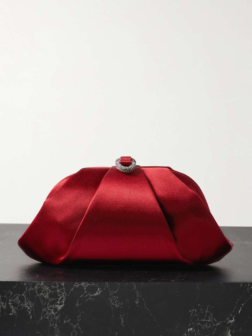 Judith Leiber Couture Gemma Crystal-embellished Satin Clutch