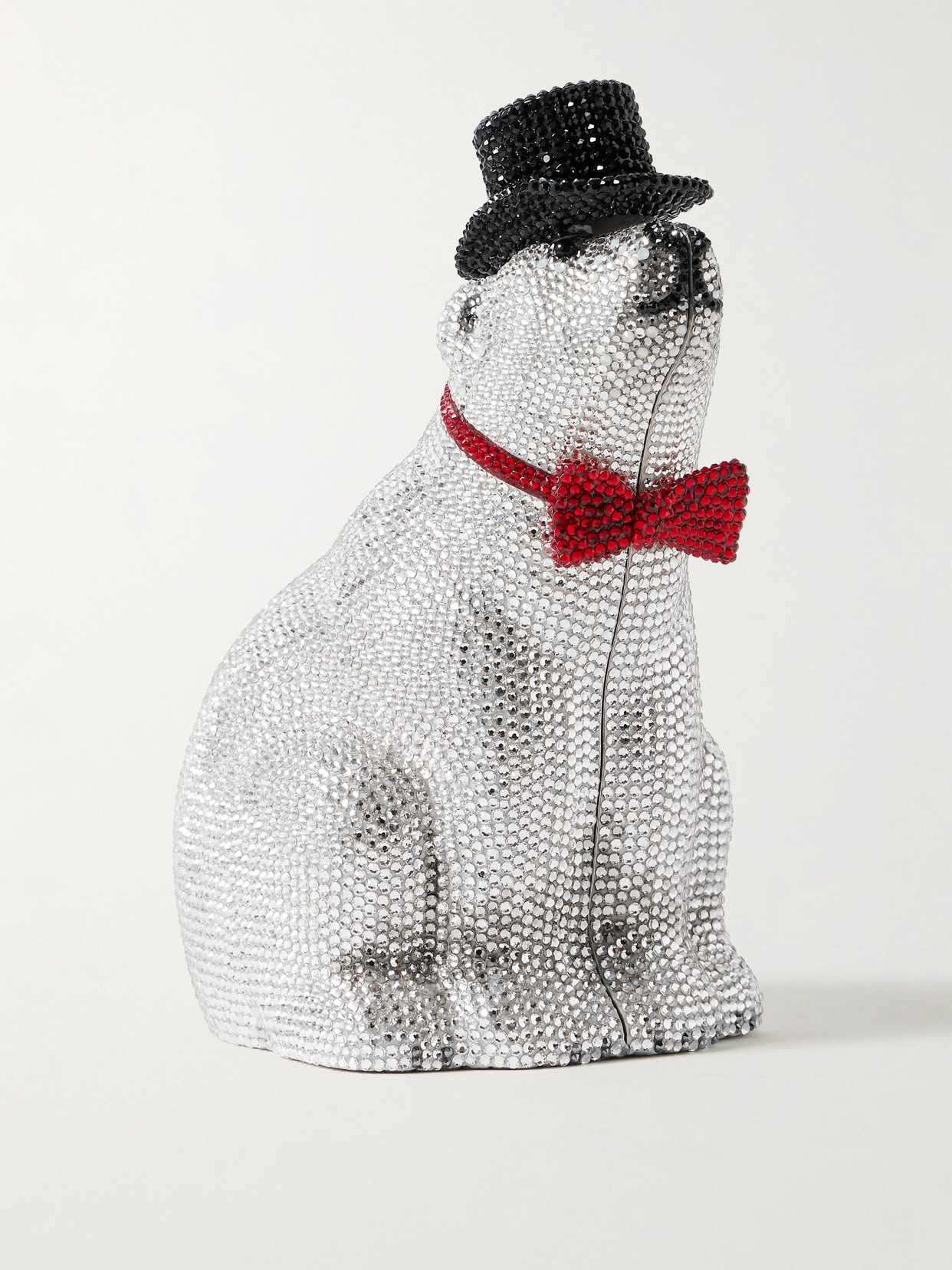 Judith Leiber Polar Bear Crystal-embellished Silver-tone Clutch