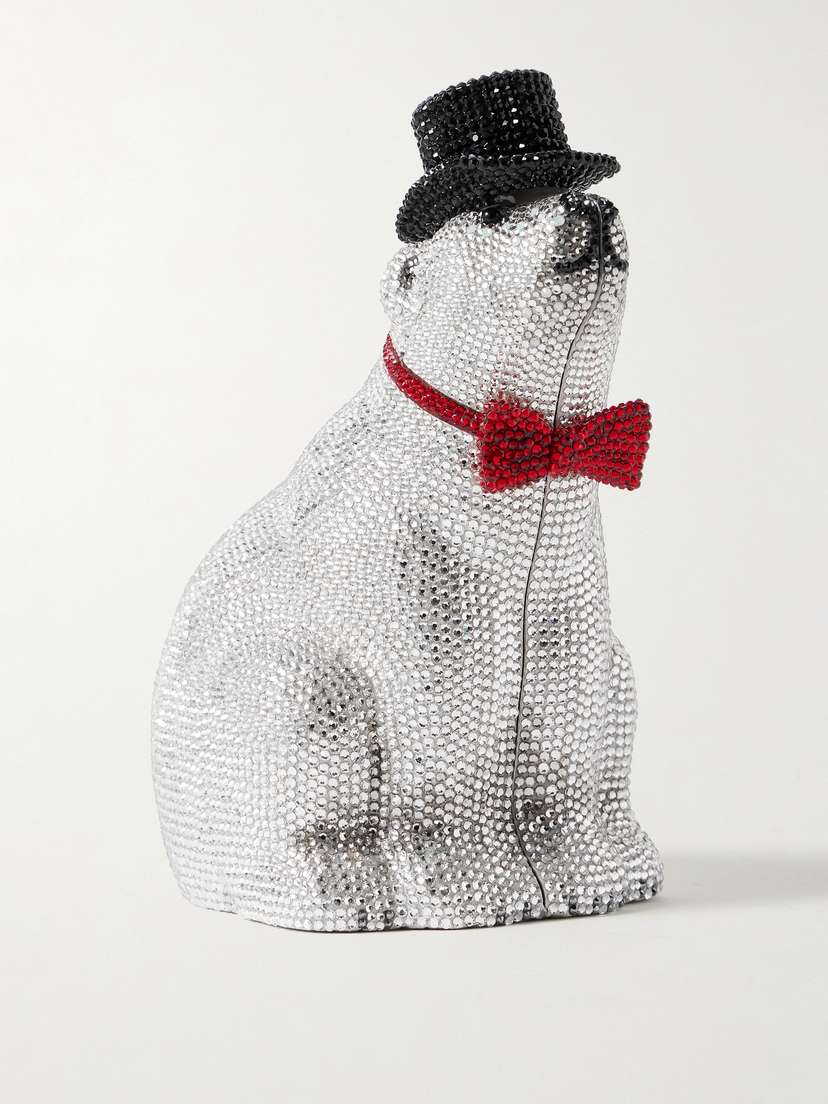 Judith Leiber Couture Polar Bear Crystal-embellished Silver-tone Clutch
