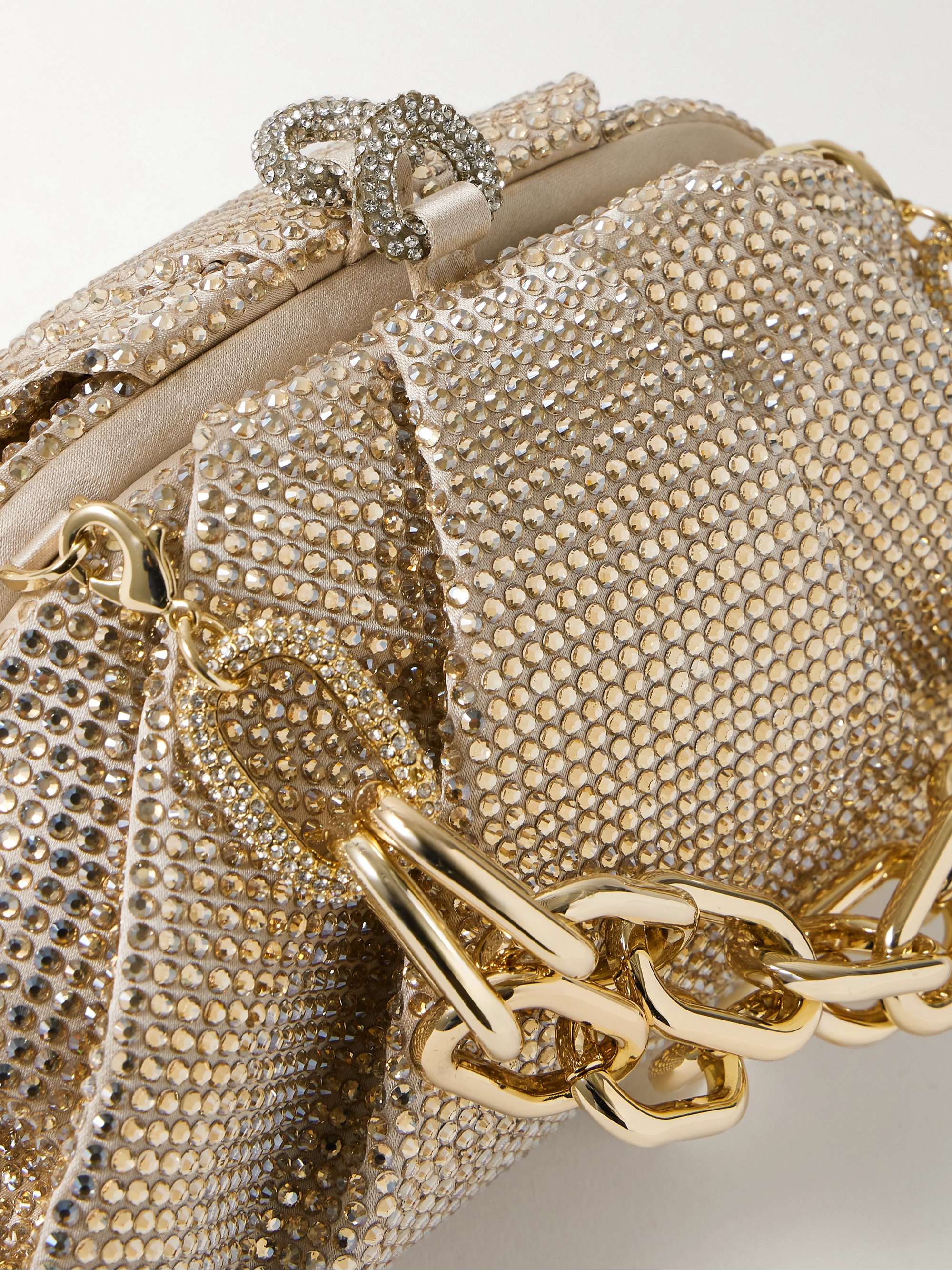 JUDITH LEIBER COUTURE Gemma crystal-embellished satin clutch