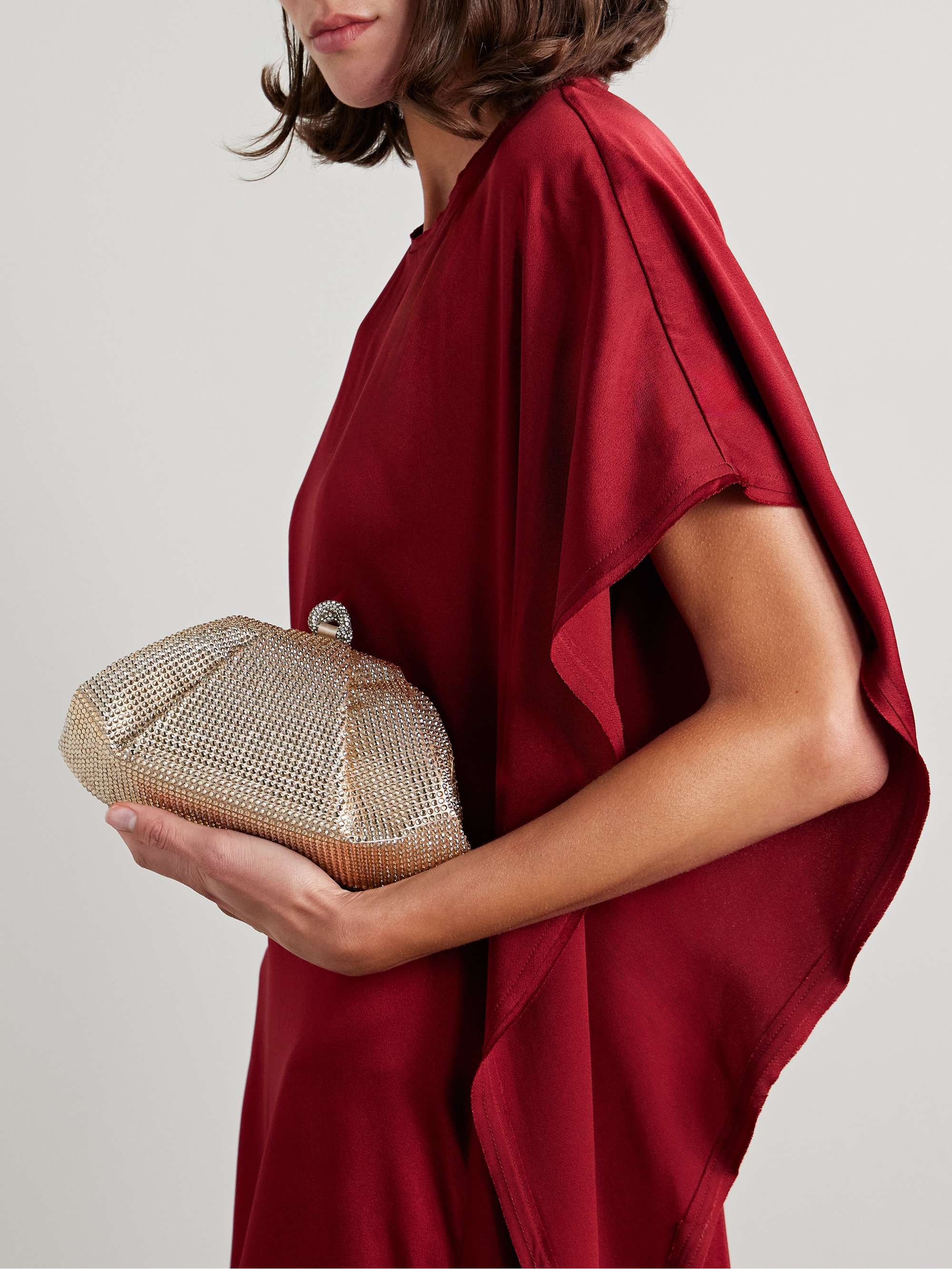 JUDITH LEIBER COUTURE Gemma crystal-embellished satin clutch
