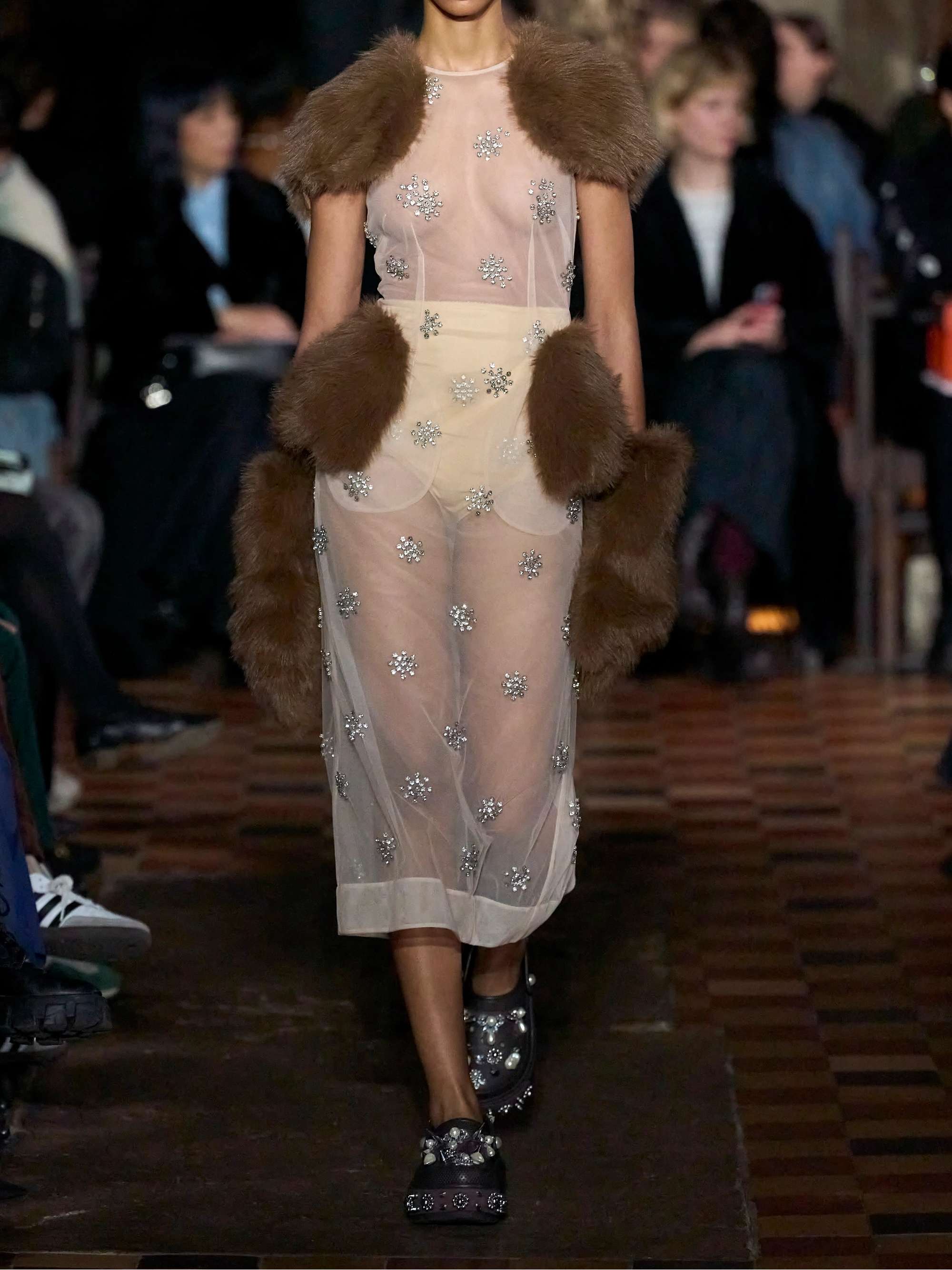 SIMONE ROCHA Crystal-embellished tulle midi dress | NET-A-PORTER