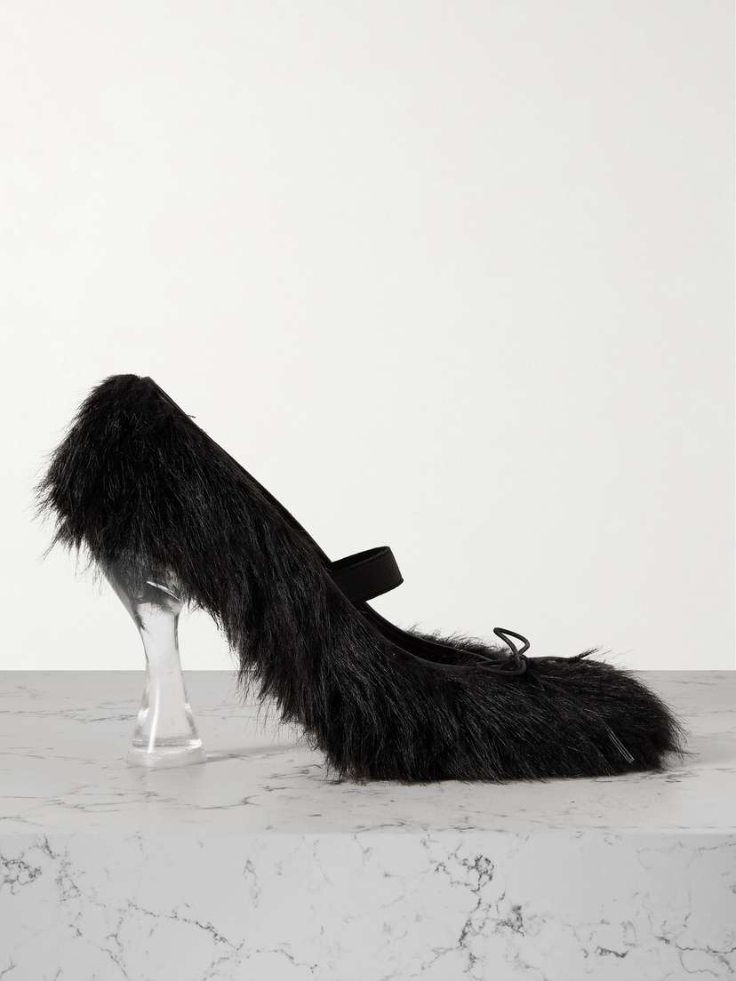 Simone Rocha Bow-embellished Faux-fur Pumps