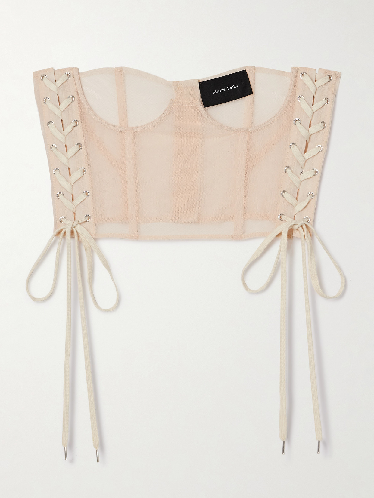 Simone Rocha - Cropped Tulle Bustier Top - Pink