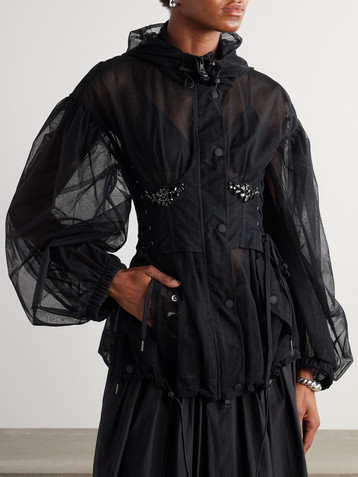 Simone Rocha Embellished tulle parka