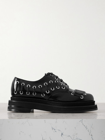 Simone Rocha Embellished leather platform brogues