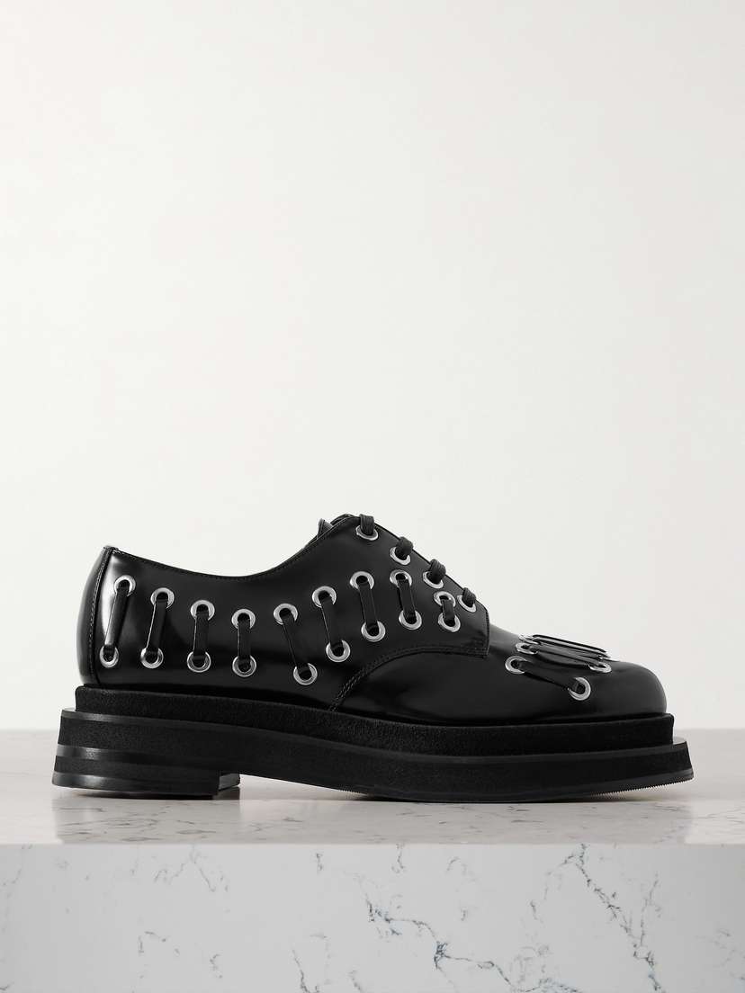 Simone Rocha Embellished Leather Platform Brogues