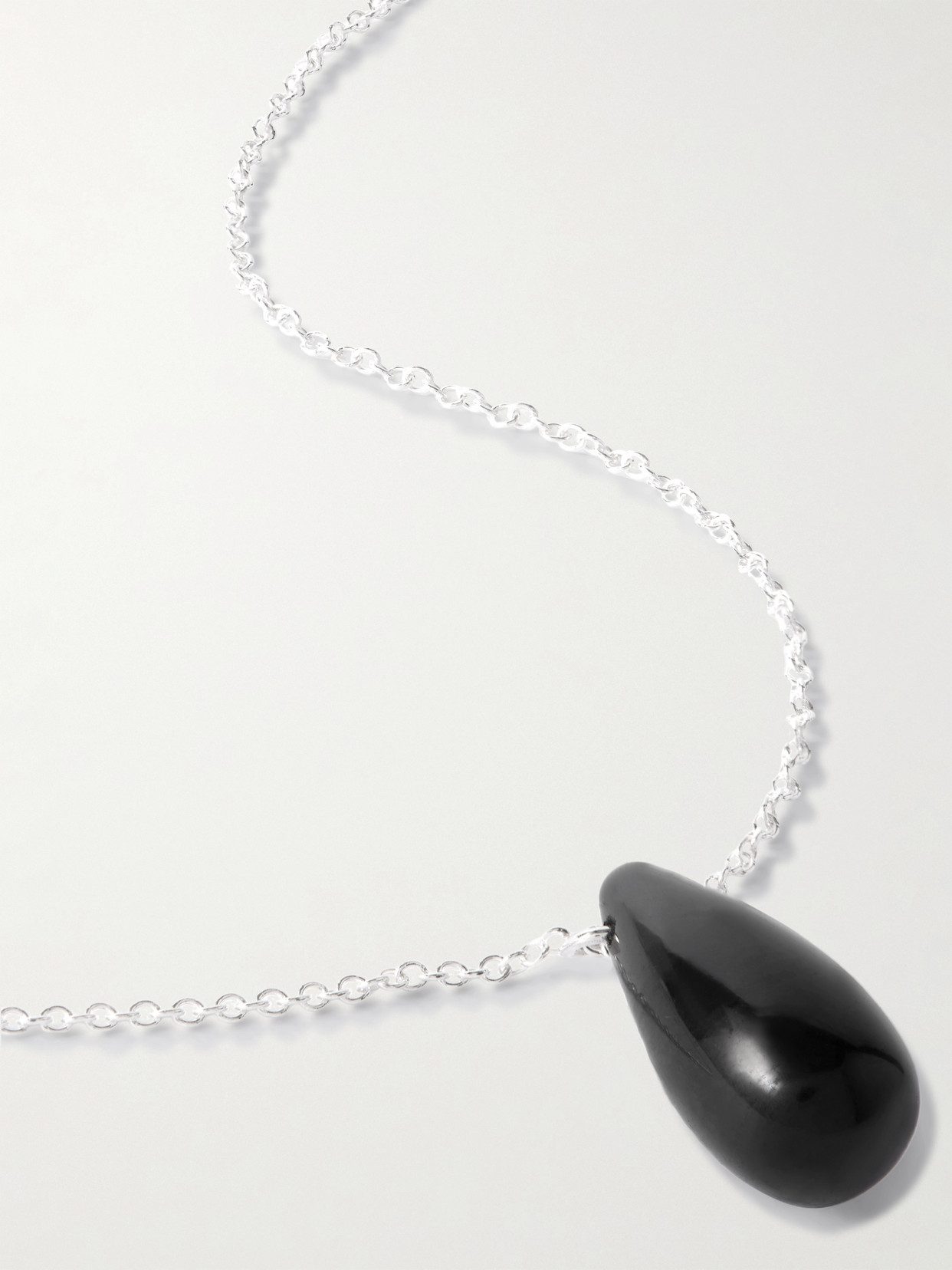 Sophie Buhai Droplet Silver And Onyx Necklace In Black