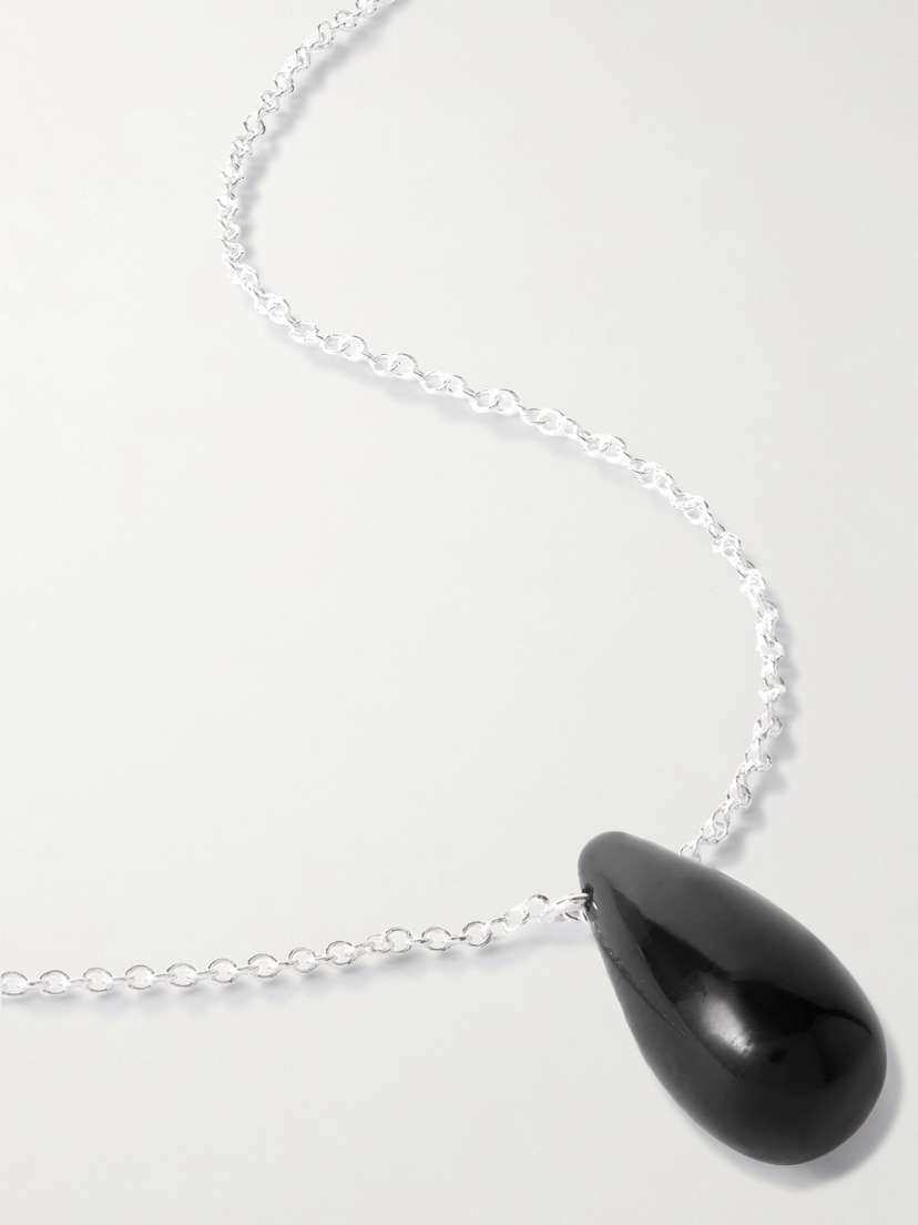 Sophie Buhai Droplet Silver And Onyx Necklace
