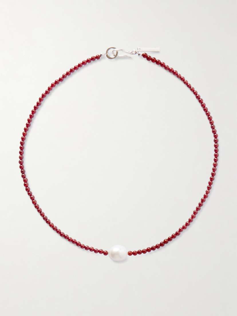 Sophie Buhai Mermaid Silver, Carnelian And Pearl Choker