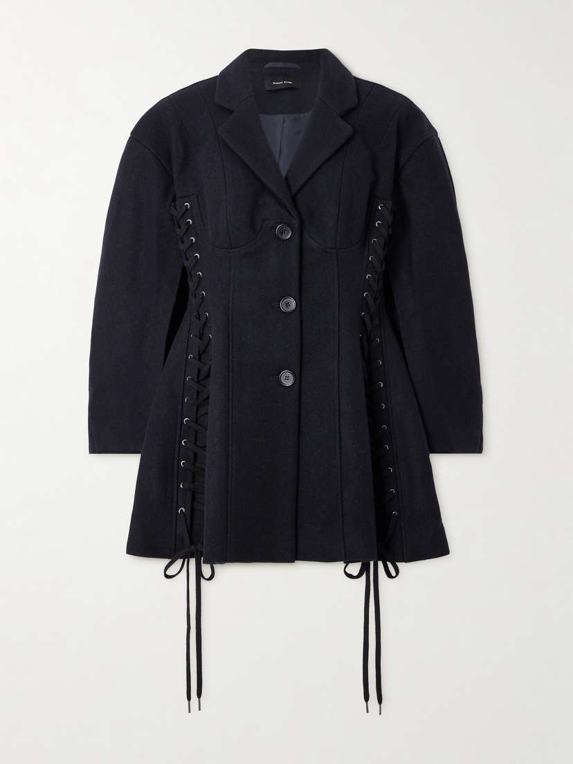 Simone Rocha Lace-up Wool-blend Jacket - UK 12
