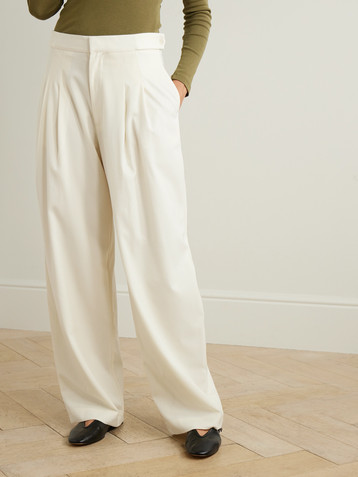 St. Agni Pleated wool-blend wide-leg pants